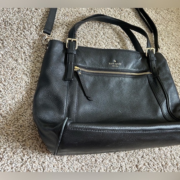 Kate Spade New York Cobble Hill Peters Pebbled Black Leather Women’s Travel Tote - Picture 7 of 16